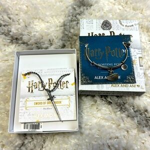 Alex & Ani Harry Potter Sword of Gryffindor Necklace and Sorting Hat Bracelet.
